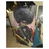 Large Jimmy Hendrix canvas. Measurements are 53in