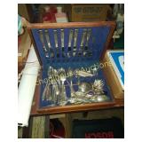 Wooden box with new England silverplate