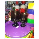 Set of dark amber goblets.