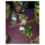 Group of 3 dog , frog, and yak figures