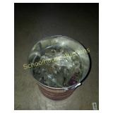 Coffee can of glass dangles