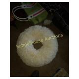 Coffee filter wreath and bag with reusable bags.