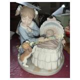 Nadal girl with baby sister shushing dog no