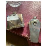 Liquor pocket flasks one is English pewter made