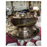Sheridan silver plate punch bowl set with cups