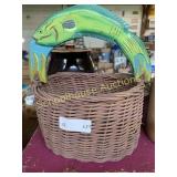 Brown basket with fish handle