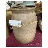 Pottery canister with lid some chips no maker
