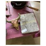 Granite chopping block with handle and  clay