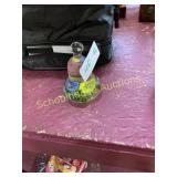 Joe St Clair paper weight bell with blown flowers