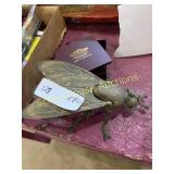 Brass fly ashtray  and German jewelry case