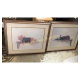 2 framed prints signed WEST