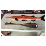 wood cabin decor. double sided large fish
