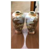 2 oriental vases 8.75" tall