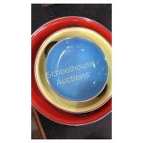 Metal pan set. Yugoslavia 15, 20, 25