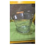 Thick glass ice bucket. Anchor Hocking I think