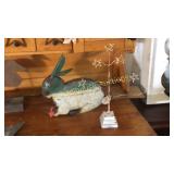 Metal art. Large bunny & star tree