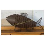 Large rusty metal fish
