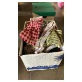 box of washcloths and rags
