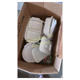 box of casserole dishes and other random things