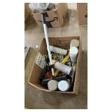 box of canned primer & other tools