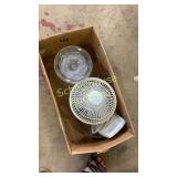 mini corded fan & glass punch bowl