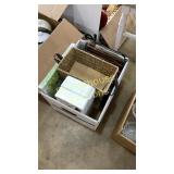assorted picture frames & glass plant waterer
