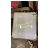 pillow, glass canisters and cooking utensils, &