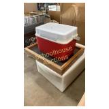 cubby storage, display case, & mini cooler