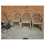3 bamboo chairs