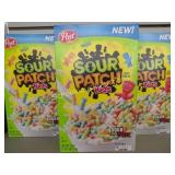 Sour patch kids cereal. 3 boxes for 1 money.