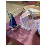 Decorative glass chipped sail boat