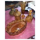 Liberty Amber Glassware bowl candy dish oil