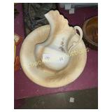 Ceramic basin and pitcher