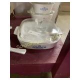 Blue flower Corning Ware with lid