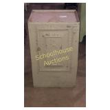 Old painted metal cabinet, ice box?