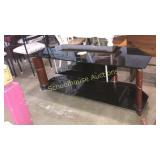 Big Black glass entertainment stand