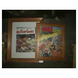 Pair of pictures. Fur-fish- game and cycle toons