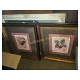 Pair of large peach pictures