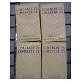 4 containers of lemonade concentrate.