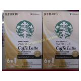 2 boxes of Starbucks vanilla latte k-cups.