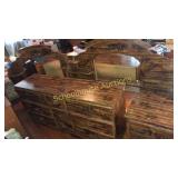 Bedroom set. Headboard, rails, dresser & mirror,
