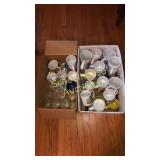 2 boxes of cups mugs & glasses