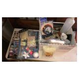 Small crafts lot. Glue pot, sticks, sewing,