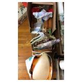 Pile of kitchen misc including some old red