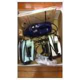 Housework lot. 2 irons, black & decker dirt