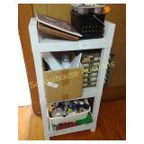 Small shelf unit with crafting items