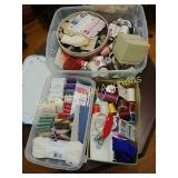 3 containers of sewing items