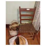 Nice vintage standard size chair & baskets