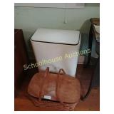 Vintage hamper & basket with contents