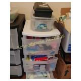 3 drawer cabinet and contents on top & inside